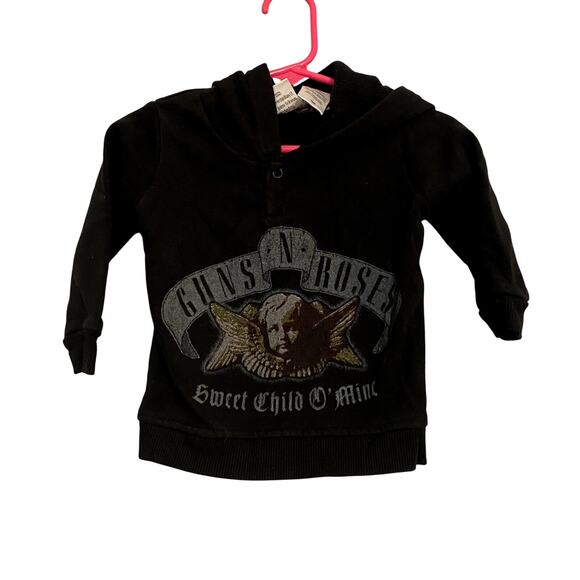 Guns N Roses Toddler Hoodie Shirt 18 Months Black Long Sleeve Graphic Baby Top - Picture 1 of 5